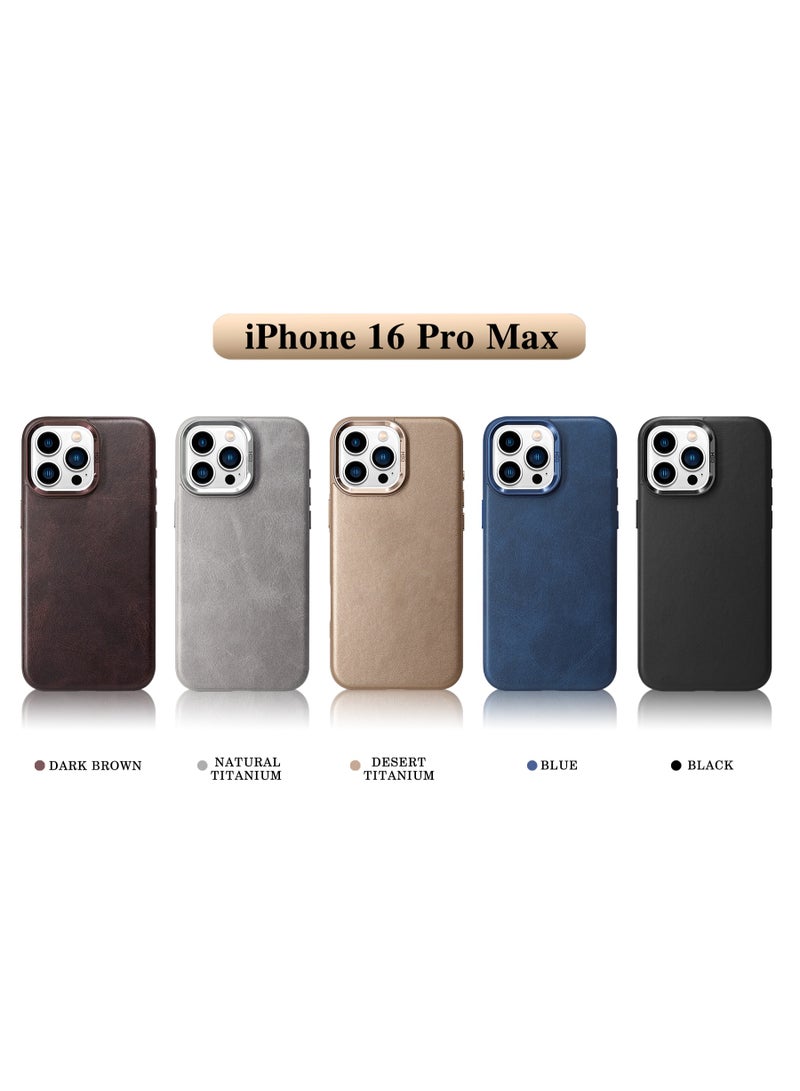 أتش دي دي حافظة جلدية فاخرة من Hdd متوافقة مع MagSafe لجهاز iPhone 16 Pro Max (رمادى) - Image 5