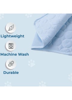 Kuber Industries Rectangular Dog & Cat Bed|Multi-Utility Self-Cooling Pad For Dog & Cat|Light-Weight & Durable Dog Bed|Zqcj001Lb-S|Light Blue  - Image 4