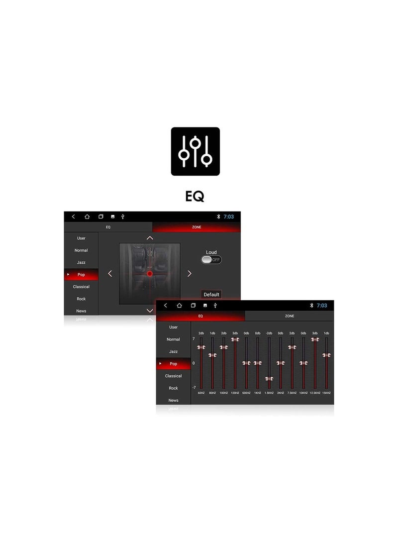 مستر سمارت جهاز ستيريو سيارة MB-412 بنظام أندرويد مع بلوتوث، شاشة لمس 7 بوصة، راديو سيارة مزدوج DIN، مكالمات بدون استخدام اليدين، بث موسيقى، نظام ملاحة GPS، منفذ USB، منفذ AUX - Image 5