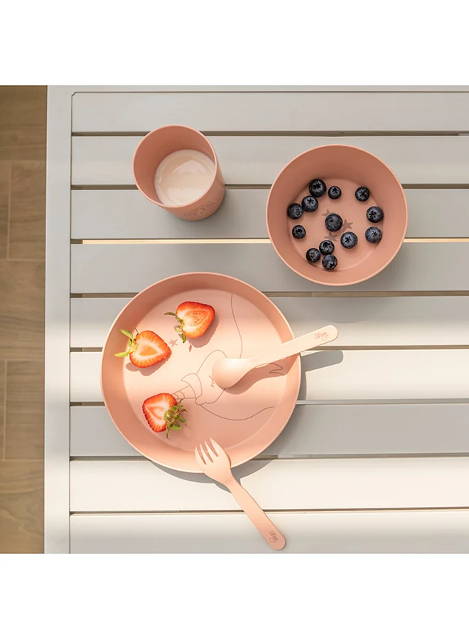 Citron Unbreakable Tableware Set, 100% Organic, Reusable, Biodegradable, Environment Friendly, And Unbreakable - Unicorn Blush Pink