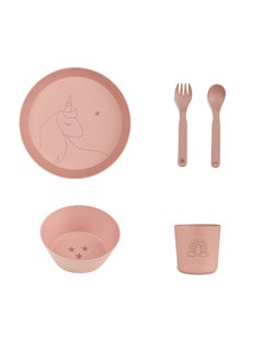 Citron Unbreakable Tableware Set, 100% Organic, Reusable, Biodegradable, Environment Friendly, And Unbreakable - Unicorn Blush Pink  - Image 1