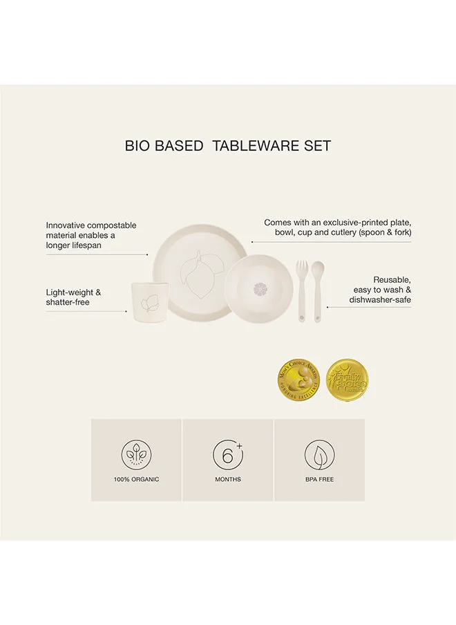 سترون Unbreakable Tableware Set, 100% Organic, Reusable, Biodegradable, Environment Friendly, And Unbreakable - Unicorn Blush Pink