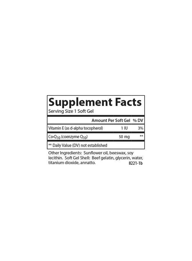 Carlson Co Q10 Co Enzyme Q10 50 Mg Energy Production & Heart Function 120 Softgels - Image 5