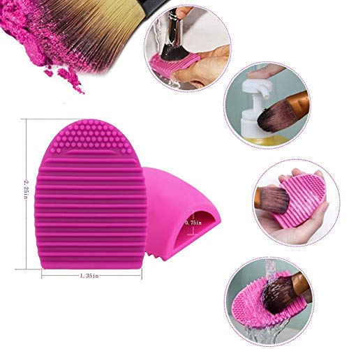 URBANMAC Premium Synthetic Kabuki Foundation Face Powder Blush Eyeshadow Brush Makeup Brush Kit with Blender Sponge and Brush Cleaner (10 pcs, Black/Silver) - Image 5