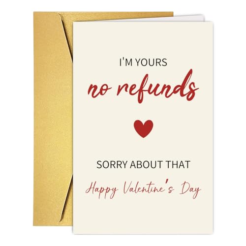 Bhiosng Romantic Happy Valentine's Card For Him Her, Funny Valentine's Day Card&Gift for Husband Wife Boyfriend Girlfriend Women Men, Humorous Valentines Day Gift for Partner Couple - Image 1