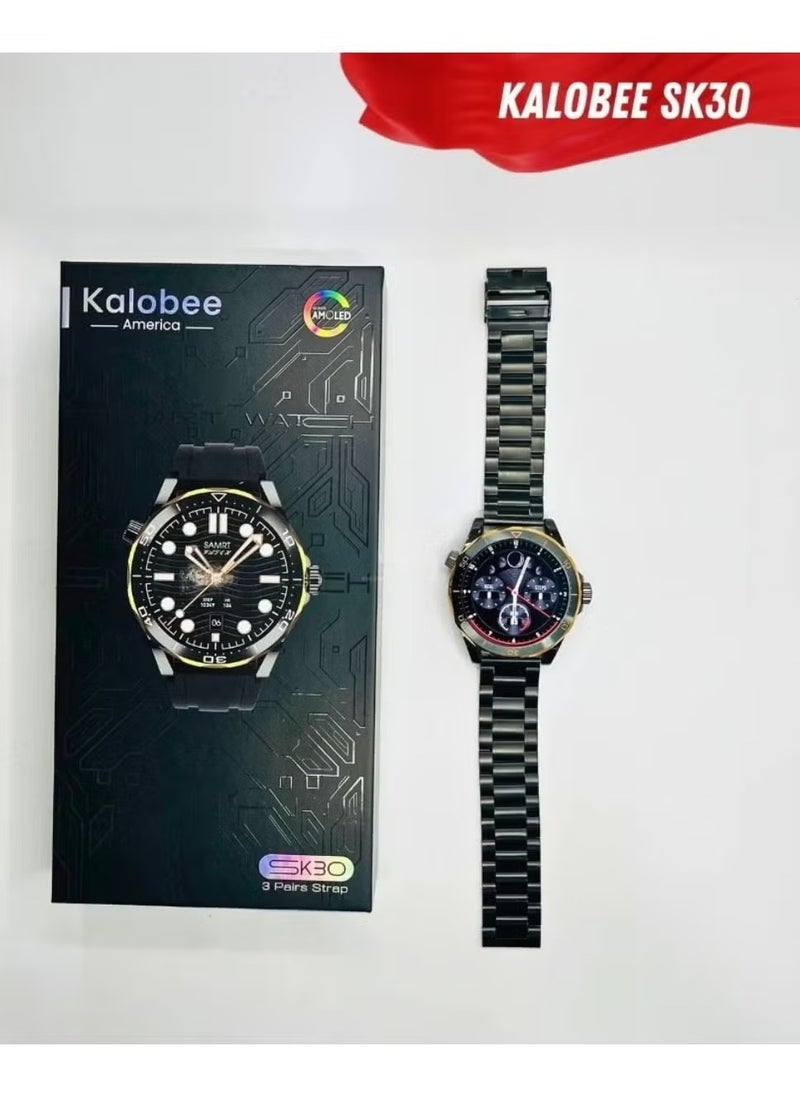 Kalobee - SK30 Smart Watch – Fitness Tracker, Heart Rate Monitor, Waterproof, Sleep & Activity Tracking, Notifications, Long Battery Life, Touchscreen Display, Compatible with Android & iOS – Stylish, Health & Fitness Companion - Image 1