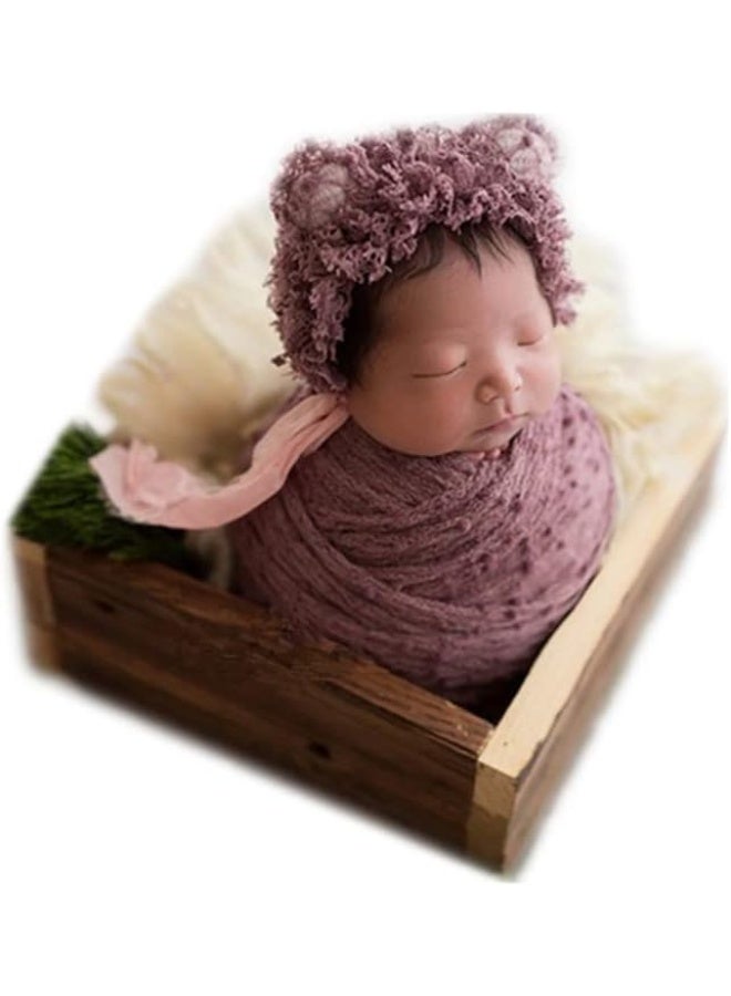 Vemonllas Newborn Baby Photography Props Outfits Photoshoot Photos Hat Long Ripple Wrap Set for Boys Girls Photography - Image 1