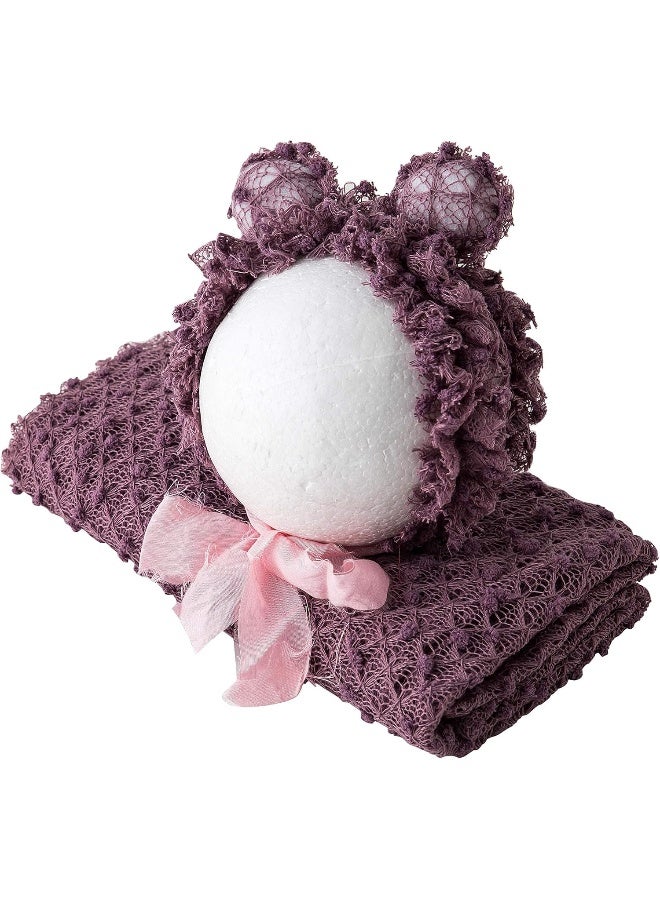 Vemonllas Newborn Baby Photography Props Outfits Photoshoot Photos Hat Long Ripple Wrap Set for Boys Girls Photography - Image 3