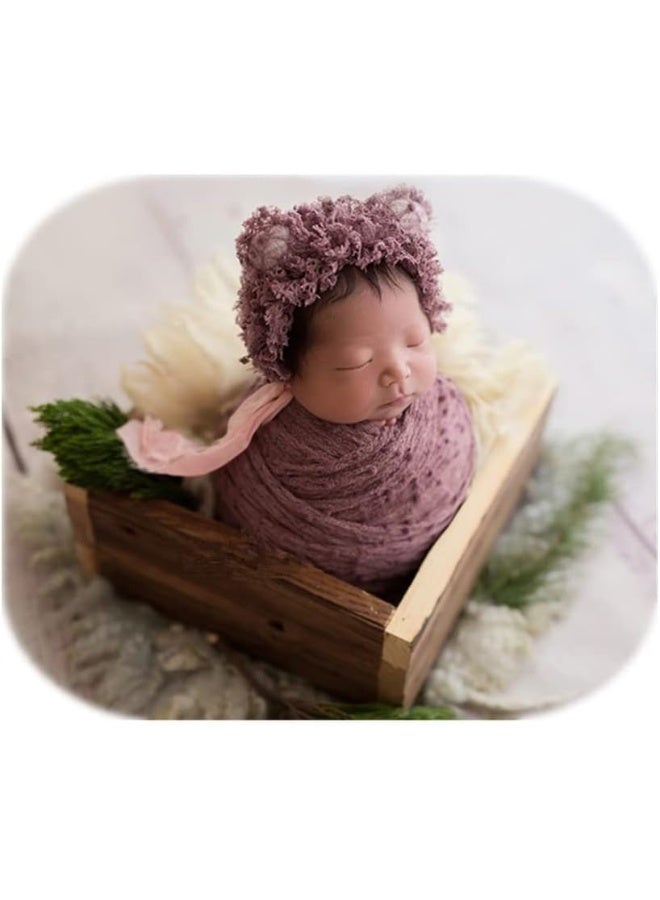 Vemonllas Newborn Baby Photography Props Outfits Photoshoot Photos Hat Long Ripple Wrap Set for Boys Girls Photography - Image 2