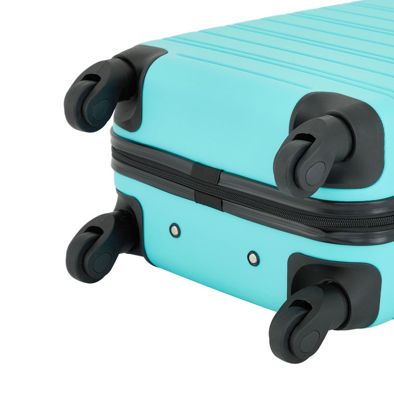 kensie 22" Peonies Hardside Carry-On Luggage with ID Tag, Pool Blue - Image 2
