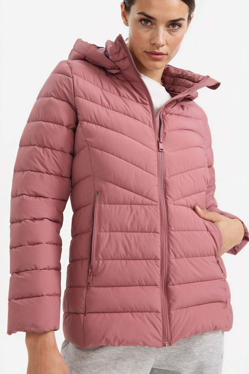 DeFactoFit Regular Fit Hooded Zippered Waterproof Puffer Jacket - Image 3