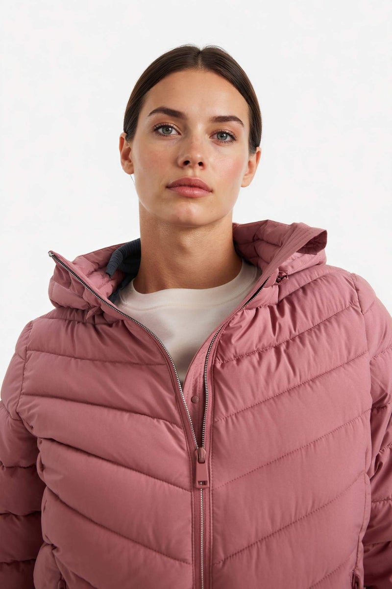DeFactoFit Regular Fit Hooded Zippered Waterproof Puffer Jacket - Image 4