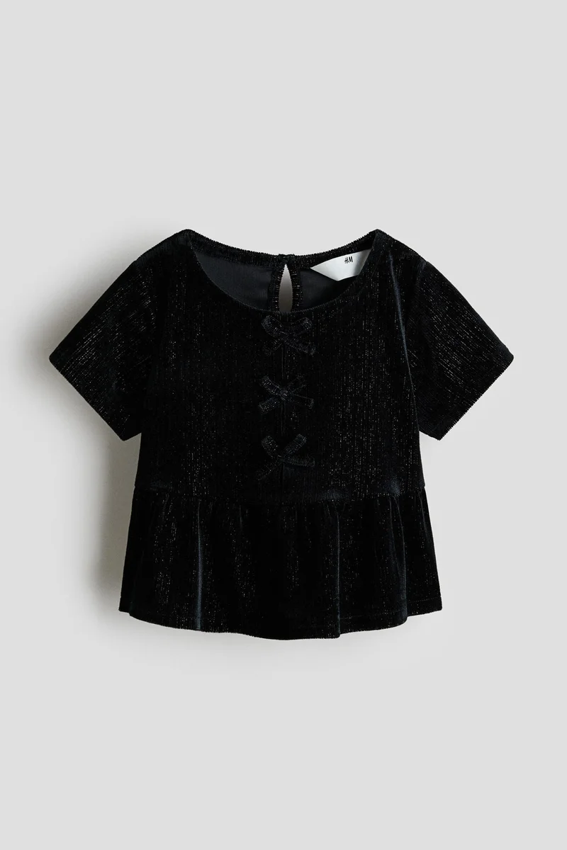 H&M Velour peplum top