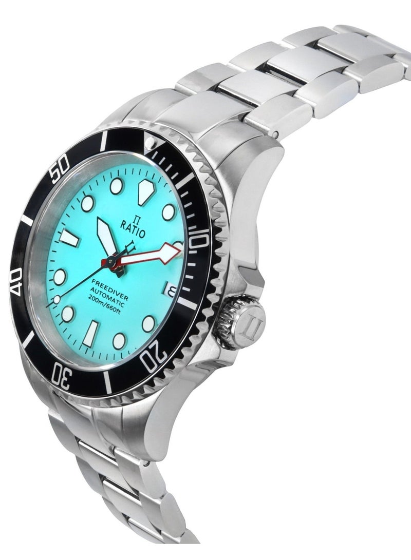 Ratio FreeDiver Sapphire Stainless Steel Ice Blue Dial Automatic RTF042 200M Men's Watch - Image 3