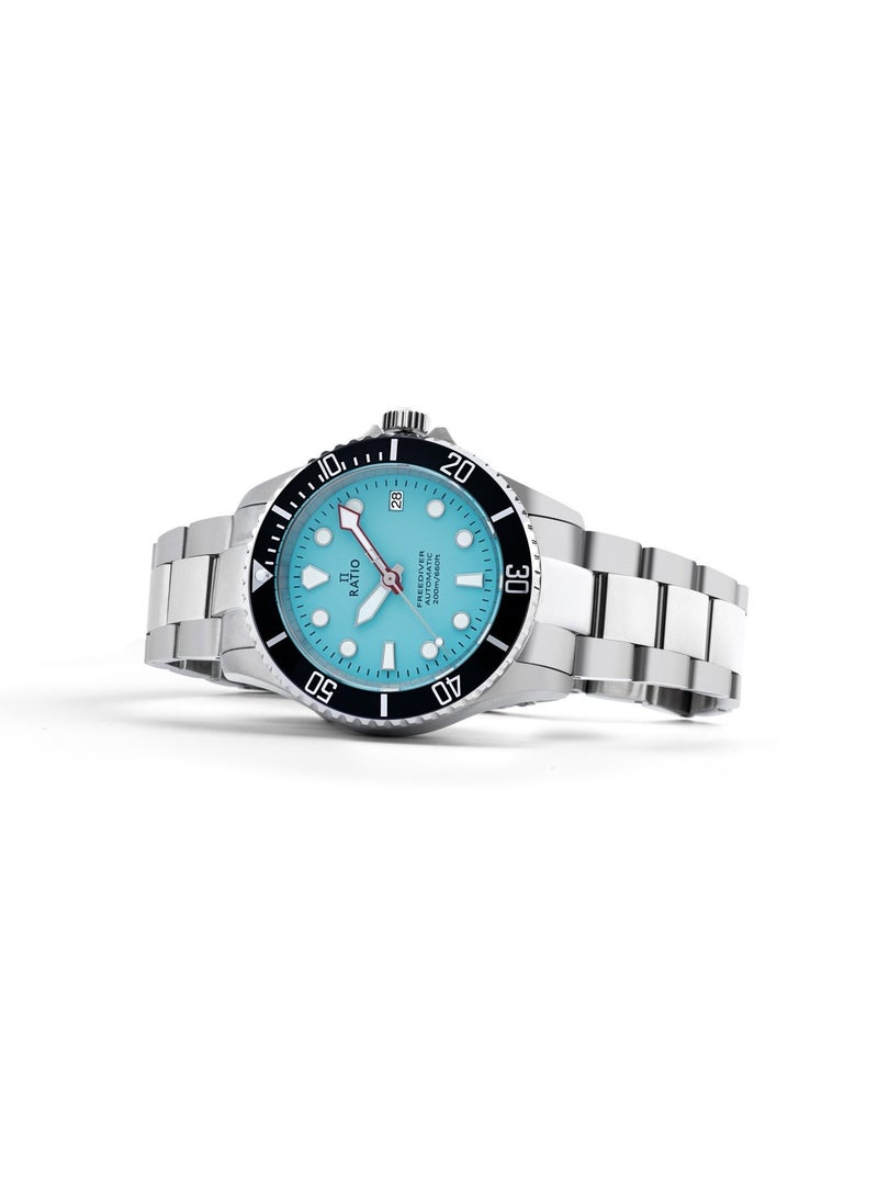 Ratio FreeDiver Sapphire Stainless Steel Ice Blue Dial Automatic RTF042 200M Men's Watch - Image 4