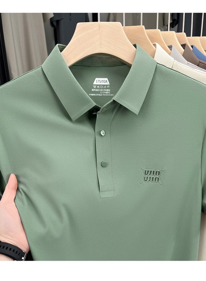 Uji High-End Short Sleeve Polo Shirt for Middle-Aged Men Casual Turn-down Collar Seamless Comfortable Summer Half Sleeve Top - Image 3