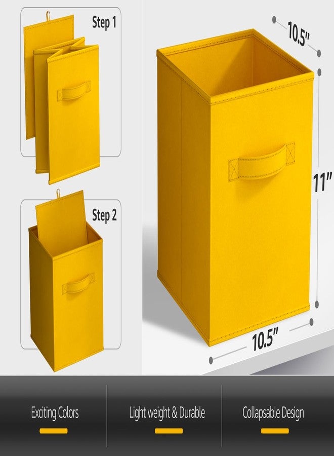 Sorbus Foldable Storage Cubes - 6 Fabric Baskets for Organizing Pantry, Shelf, Toy Box, Cubby, Closet Organizer - 11 Inch Collapsible Closet Organizers and Storage Bins (Dark Yellow 6 Pack) - Image 3