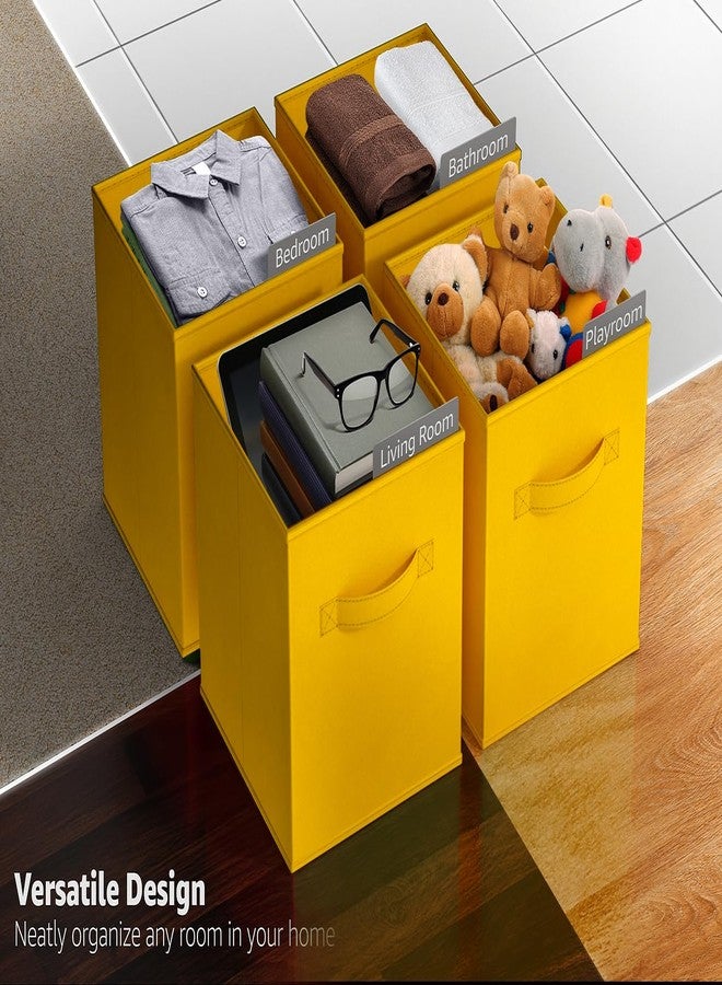 Sorbus Foldable Storage Cubes - 6 Fabric Baskets for Organizing Pantry, Shelf, Toy Box, Cubby, Closet Organizer - 11 Inch Collapsible Closet Organizers and Storage Bins (Dark Yellow 6 Pack) - Image 5