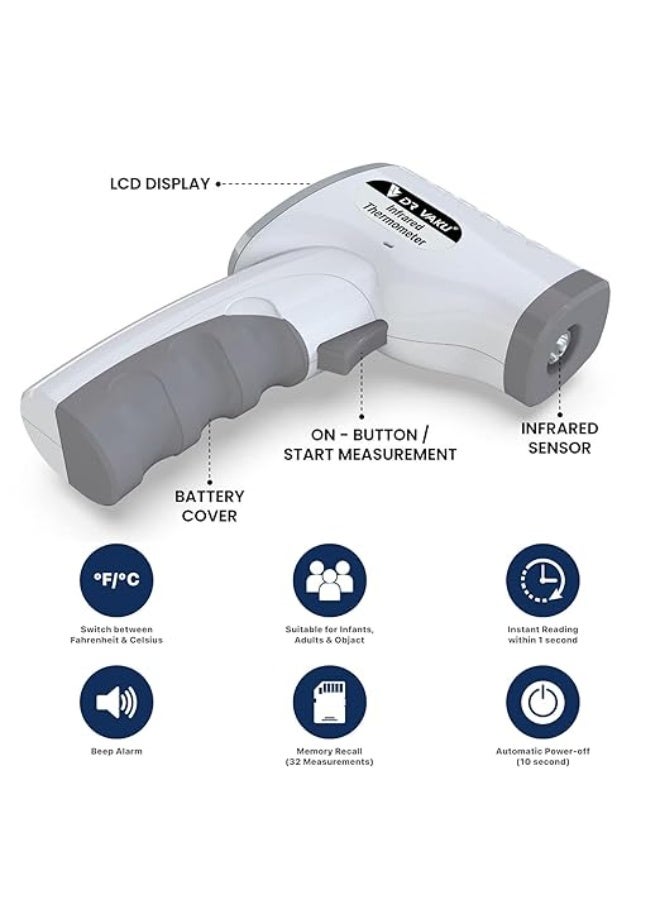Professional Infrared Digital Thermometer - Non-Contact Laser Temperature Gun for Babies, Kids & Adults - Fast Accurate Readings with LCD Display (Batteries Included) - Image 3