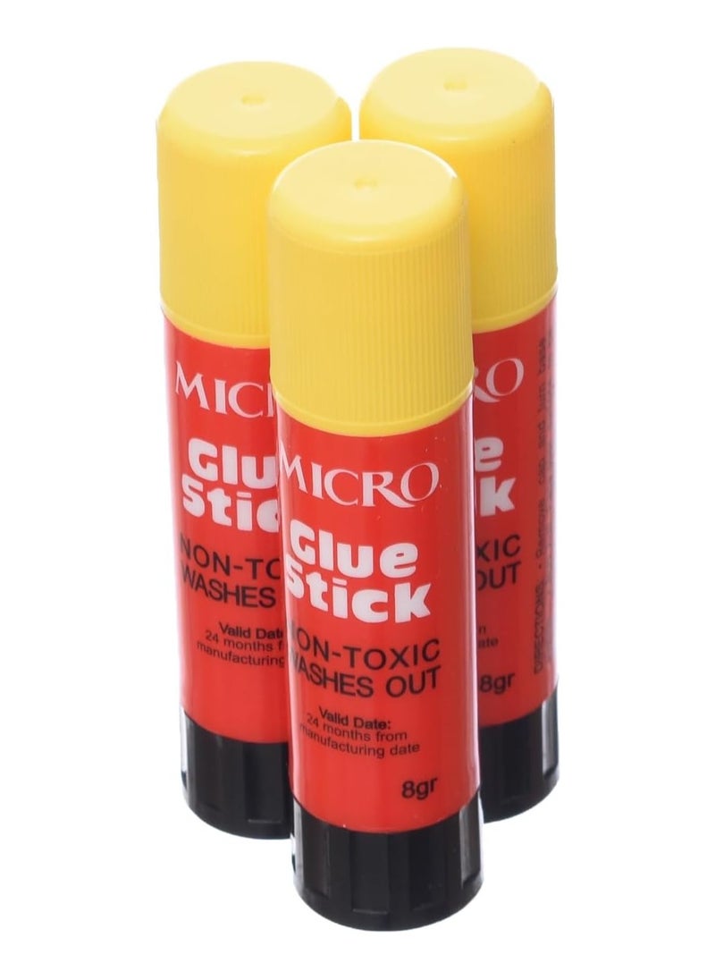 Micro Micro Clear Glue Sticks, 8g, 3pcs, suitable for home, school or educational centers  - Image 3
