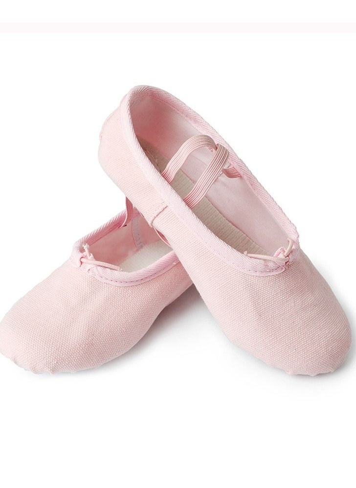 Generic - Dancing Shoes Soft Bottom Practice Ballet with Cloth Head Shoes for Girls Pink Color - Image 1