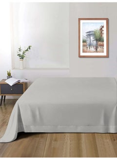 Flat Bedsheet 240X260Cm Plush Grey Breathable Machine Washbale Bedsheet Extra Soft Easy Fit Highly Breathable Bedding & Linen Cover
