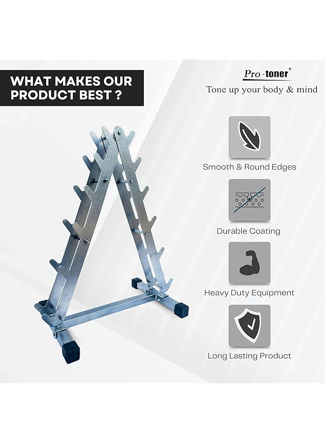 Protoner dumbbell rack for 6 pairs for home gym fitness - Image 5