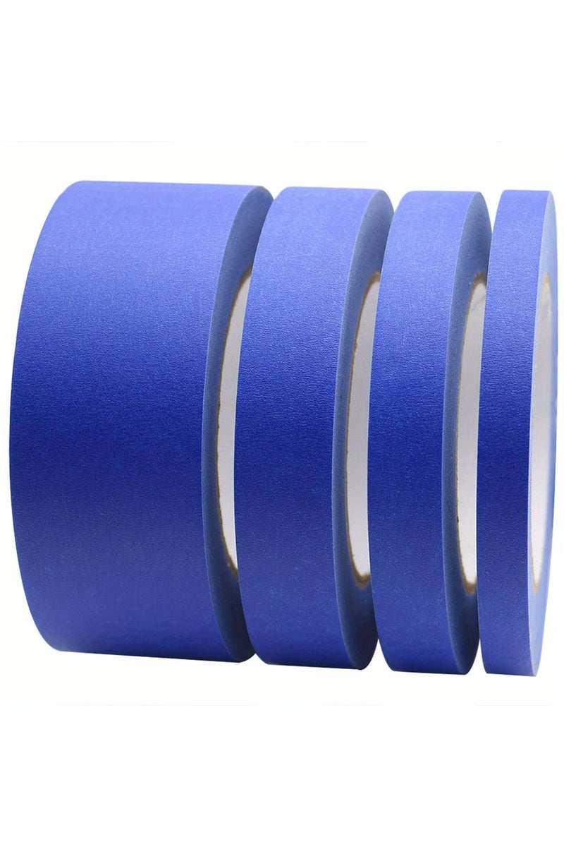 4 قطع من شريط لاصق أزرق للرسامين، مقاسات 1/2 بوصة، 3/4 بوصة، 1 بوصة، 2 بوصة، شريط لاصق متعدد الأحجام للرسم، نظيف وقابل لإعادة الاستخدام