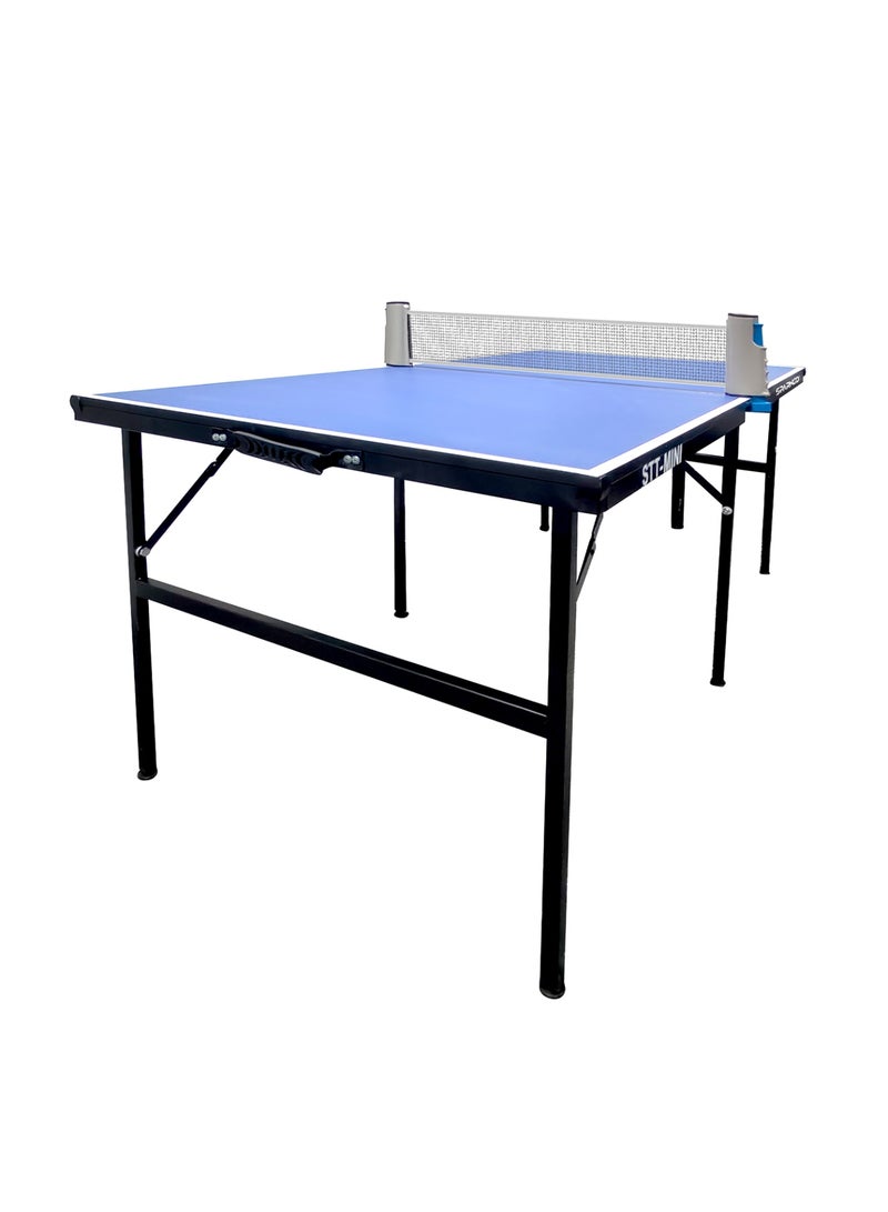 Sparnod Fitness طاولة تنس الطاولة STT-MINI – مجموعة بونغ بونغ قابلة للطي للاعبين 2 للأطفال 6+ للاستخدام الداخلي والخارجي، سطح MDF متين وإطار معدني مدمج، محمول، سهل التجميع - Image 1