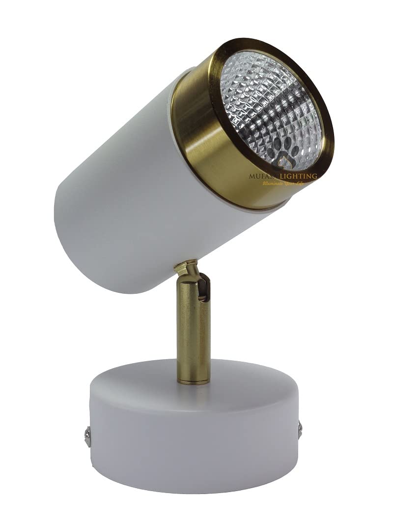 Mufasa 3 Watts MINI Size 9cm White Gold Finish LED Spotlight Focus Light Bedroom Reading Display Wall Light (Please Check Dimensions Image) (Warm White) - Image 1