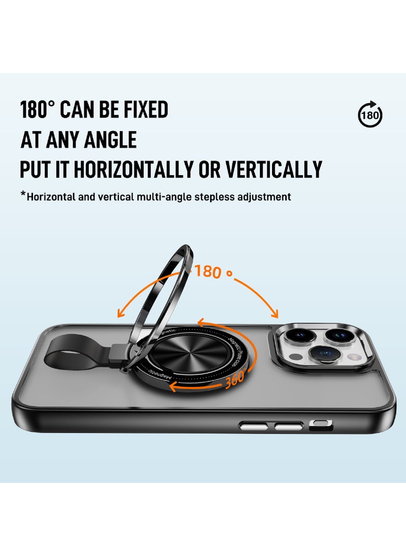 Rock Pow For iPhone 13 Pro Magnetic Ring Case [Compatible with MagSafe Charging] 360° Rotatable Grip Holder Kickstand Slim fit Non-Slip Shockproof Phone Case for iPhone 13 Pro 6.1'' - Image 4