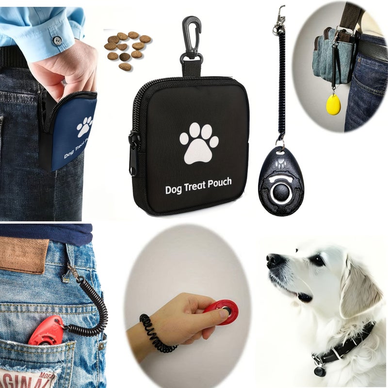 2 In 1 Multi Functional Dog Training Treat Pouch And Sound Clicker Set Black Portable Polyester Pet Snack Bag For Outdoor Activities Walks Suitable For Dog Owners Trainers - Image 5