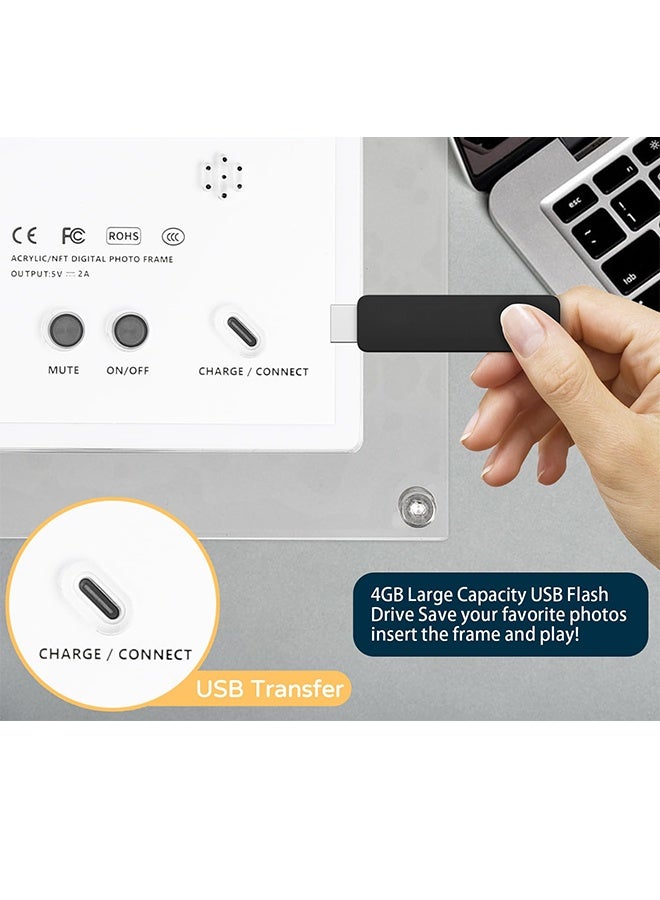 هاهاهاي 5 بوصة إطار الصورة الرقمية ، الاكريليك إطار الصورة الفيديو ، 4 غيغابايت من ذاكرة الوصول العشوائي ، 1200mAh المدمج في البطارية ، ومناسبة جدا لتزيين المنزل والهدايا على شكل قلب - Image 5
