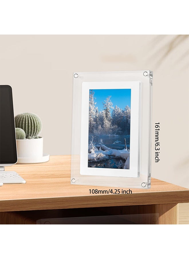 هاهاهاي 5 بوصة إطار الصورة الرقمية ، الاكريليك إطار الصورة الفيديو ، 4 غيغابايت من ذاكرة الوصول العشوائي ، 1200mAh المدمج في البطارية ، ومناسبة جدا لتزيين المنزل والهدايا على شكل قلب - Image 3