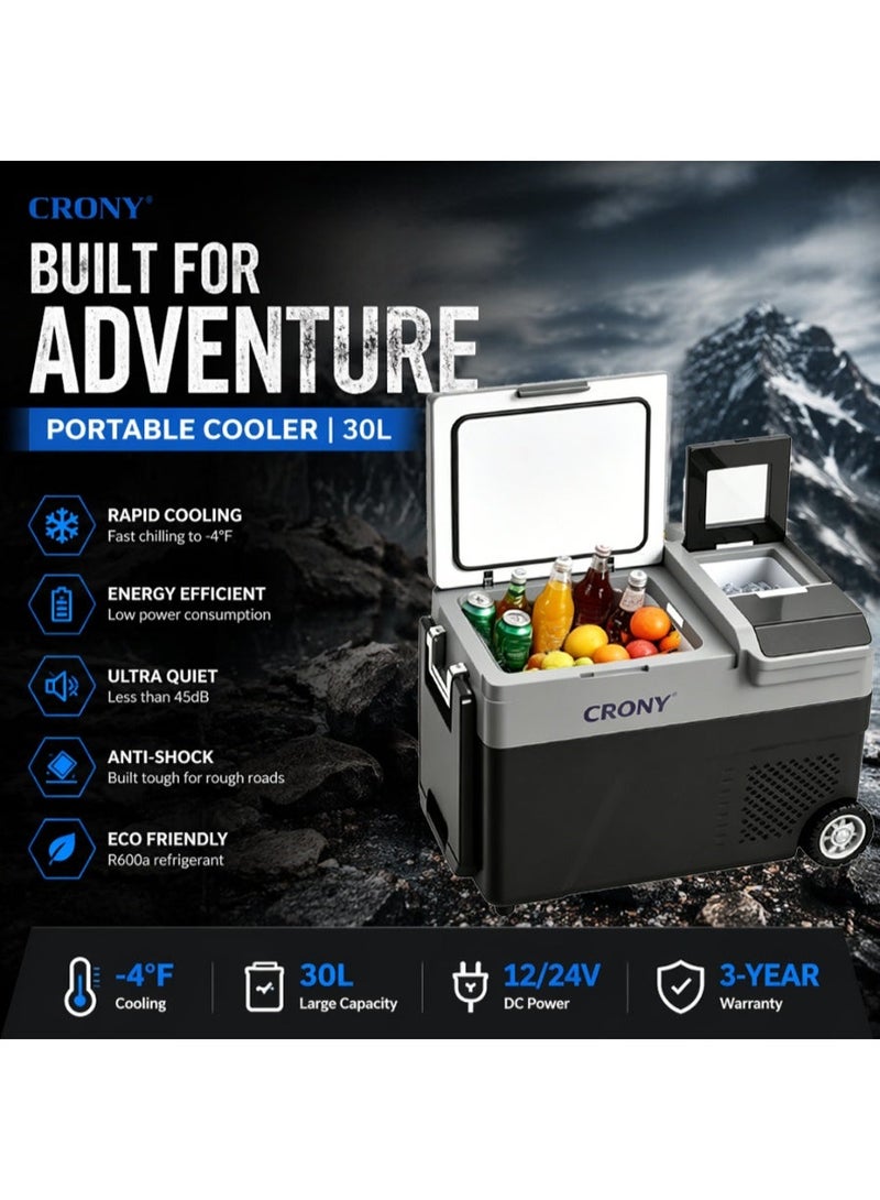 Crony B35IM Portable Ice Maker & Freezer, 38L Capacity with Wheels & Pull Lever, Dual-Function Operation - Image 1