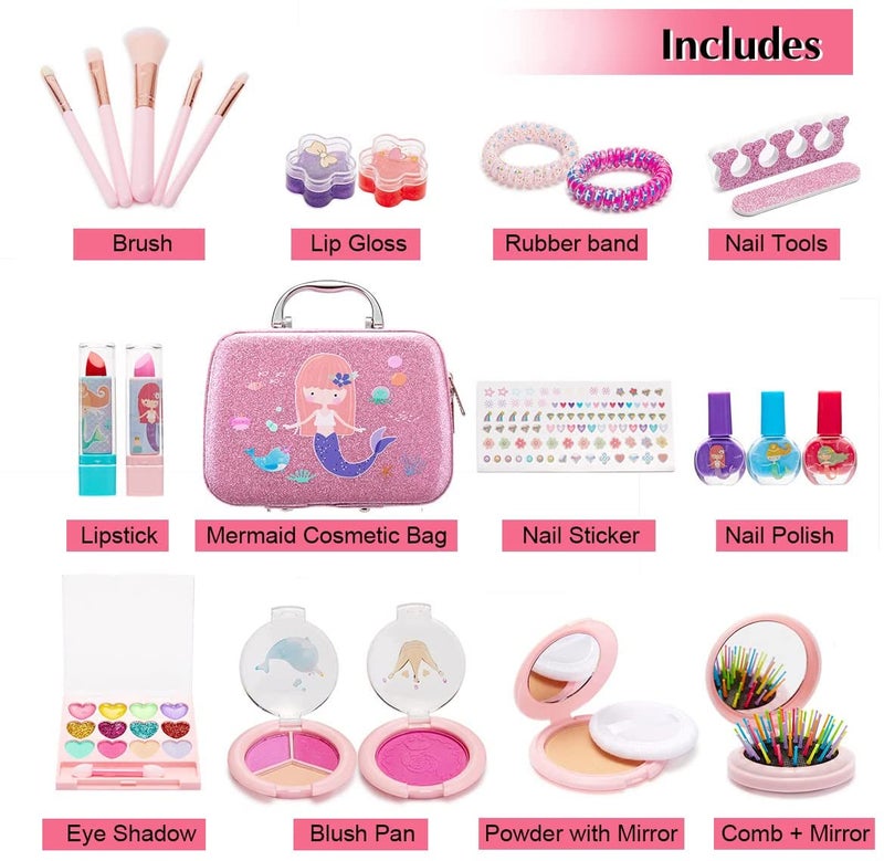 Makeup Set for Girls, Real Makeup Set for Kids, , Washable Cosmetic Beauty Set for Princess Makeup - Image 2