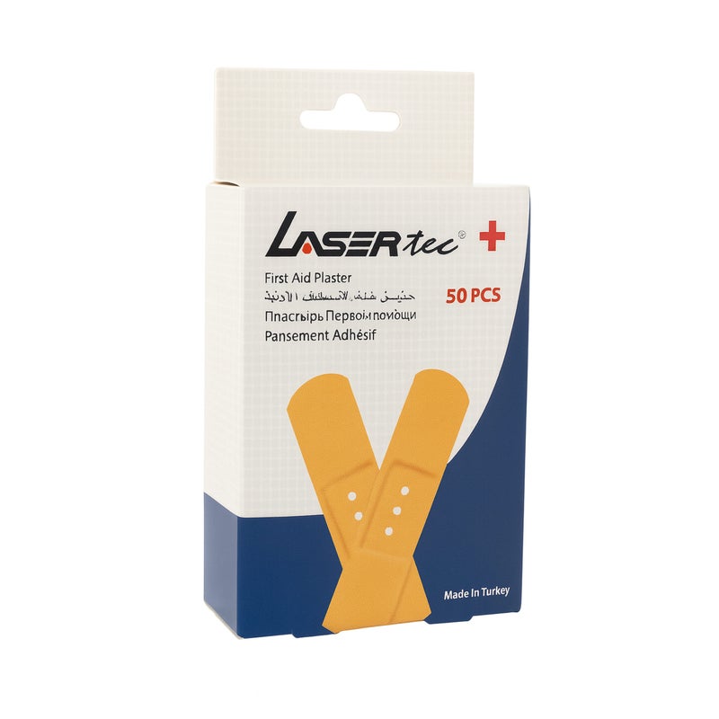 Lasertec UF8050 Fabric Adhesive Plasters 19×72mm – Strong & Breathable Bandages, 50-Piece Box