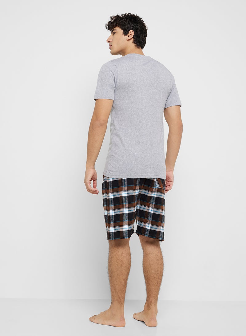 Seventy Five T-Shirt & Check Shorts  - Image 2
