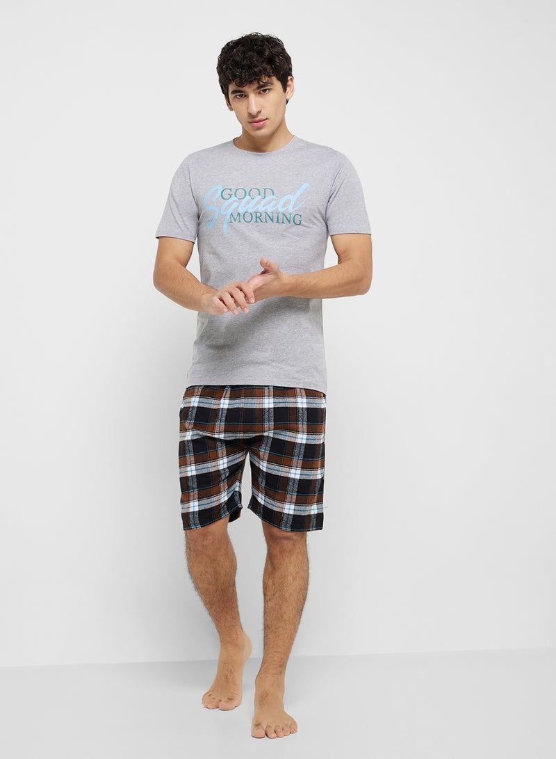 Seventy Five T-Shirt & Check Shorts  - Image 1