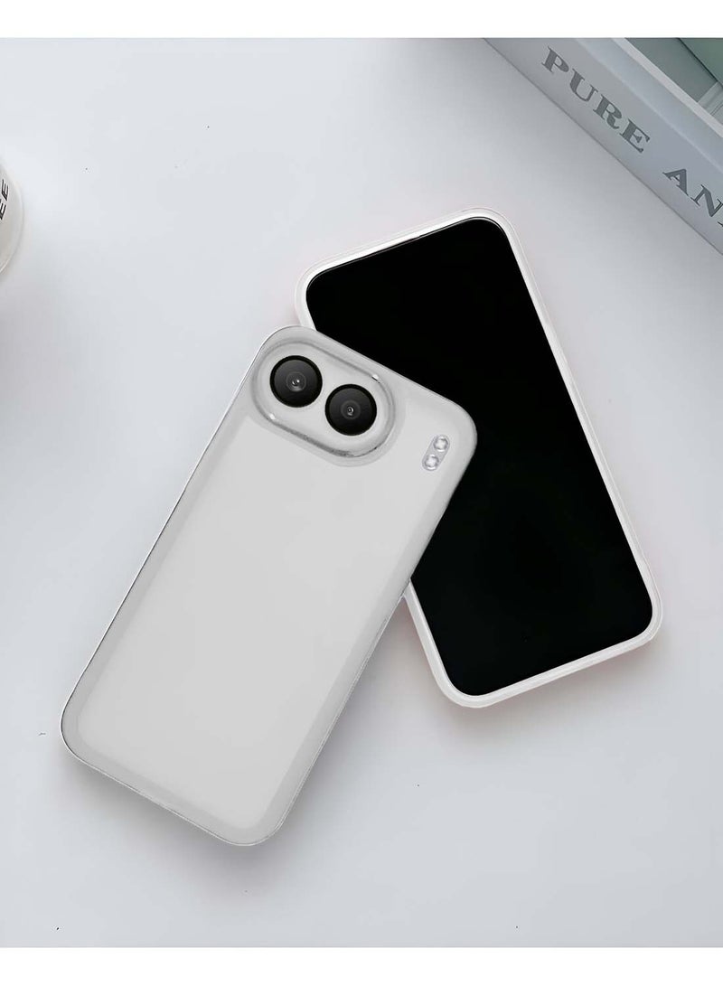 Wtech OnePlus Nord 4 5G 2024 Soft Transparent TPU Silicone Ultra Thin Phone Stylish Electroplated Camera Border Back Case Cover - White - Image 2