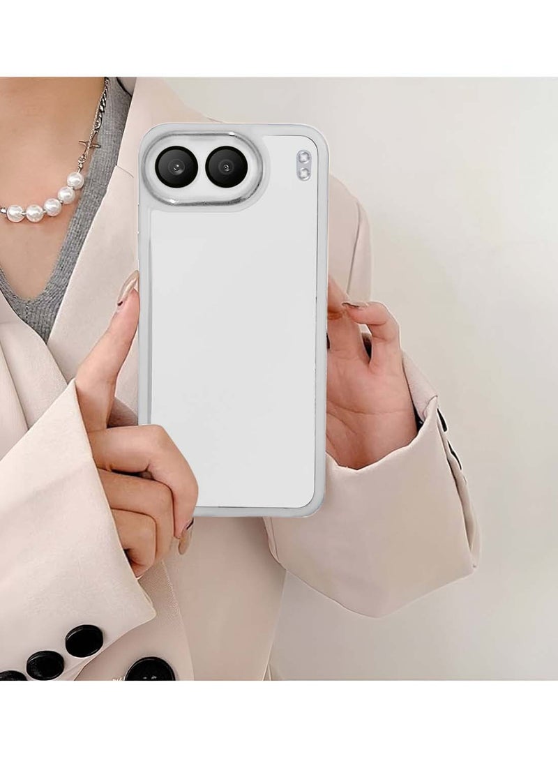 Wtech OnePlus Nord 4 5G 2024 Soft Transparent TPU Silicone Ultra Thin Phone Stylish Electroplated Camera Border Back Case Cover - White - Image 4