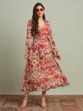 جلو باص beige with red floral print