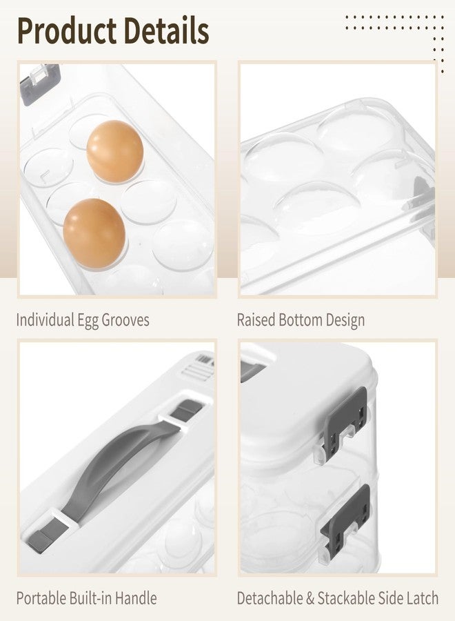 Homaisson Deviled Egg Container with Lid, 3-layer Egg Carrier Trays with 36 Slots, Clear Stackable Storage Container with Handle for Refrigerator, Pantry, Travel, 12.2x4.8x6.7 - Image 4