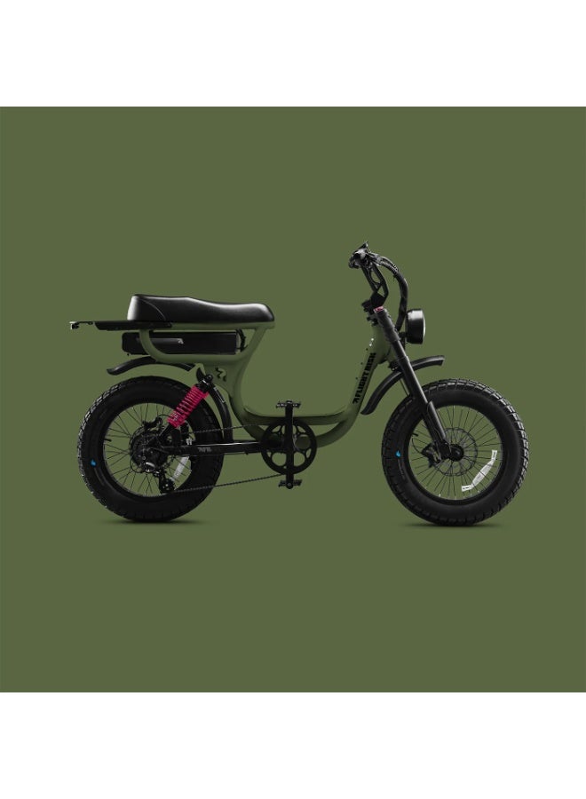 Flight Risk FR333 Electric Bike in Green with Front & Rear Suspension, 1000W Max Power Output, and 4-Piston Tektro Hydraulic Disc Brakes - Image 5