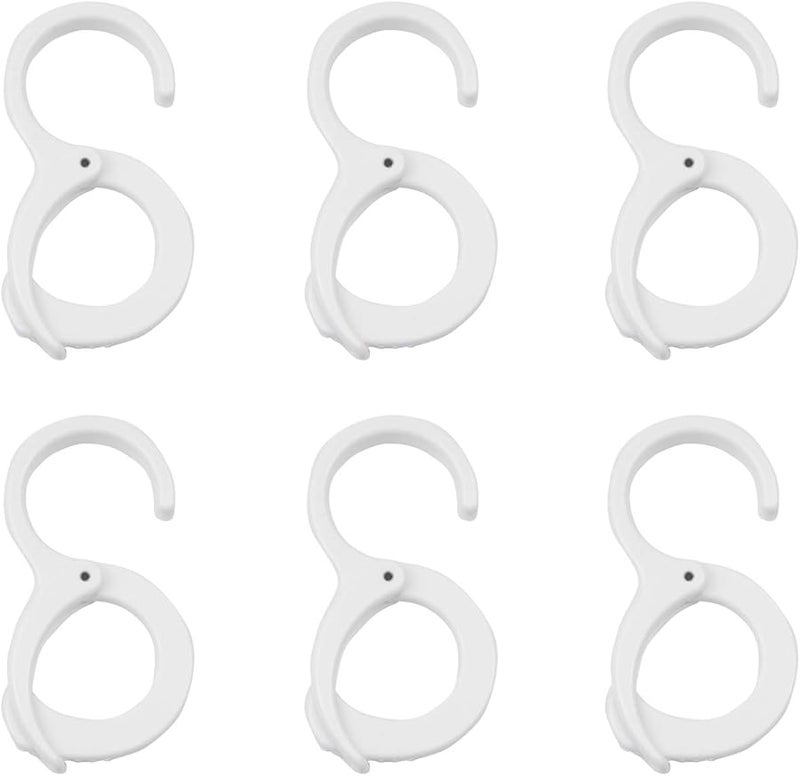 6 Pack White Multi Function Clip Hanging Hooks For Home Organization - Image 1