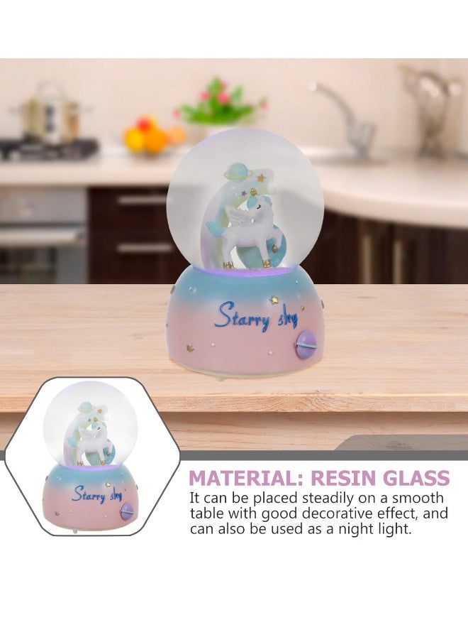 Generic - Music Box Crystal Ball Ornament Music Crystal Ball Dreamy Unicorn Crystal Ball Desktop Crystal Ball Unicorn Crystal Ball Light Unicorn Crystal Ball Lamp Crystal Ball Decor - Image 1