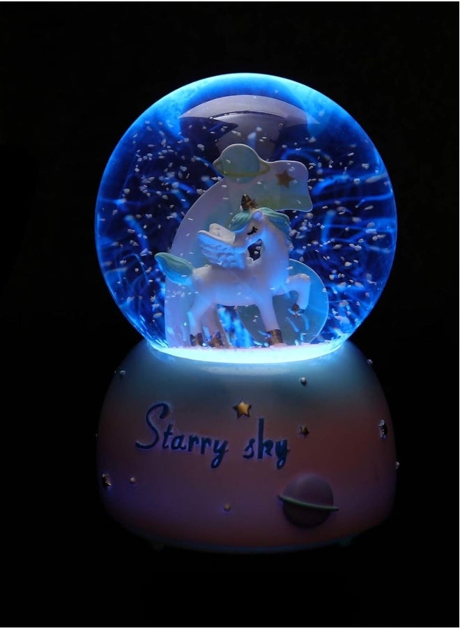 Generic - Music Box Crystal Ball Ornament Music Crystal Ball Dreamy Unicorn Crystal Ball Desktop Crystal Ball Unicorn Crystal Ball Light Unicorn Crystal Ball Lamp Crystal Ball Decor - Image 1