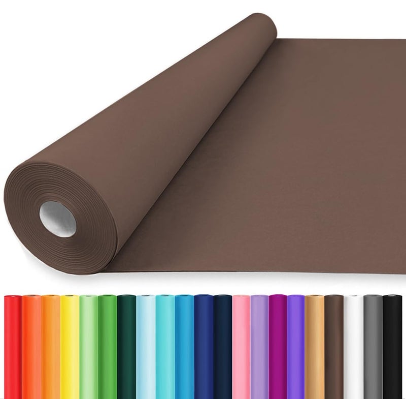 Vanhench 36" x 2400" (200') Coffee Brown Wrapping Paper Kraft Paper, Chocolate Brown Solid Color Art Kraft Craft Paper for Flower Bouquet, Birthday Fathers Day - Image 1