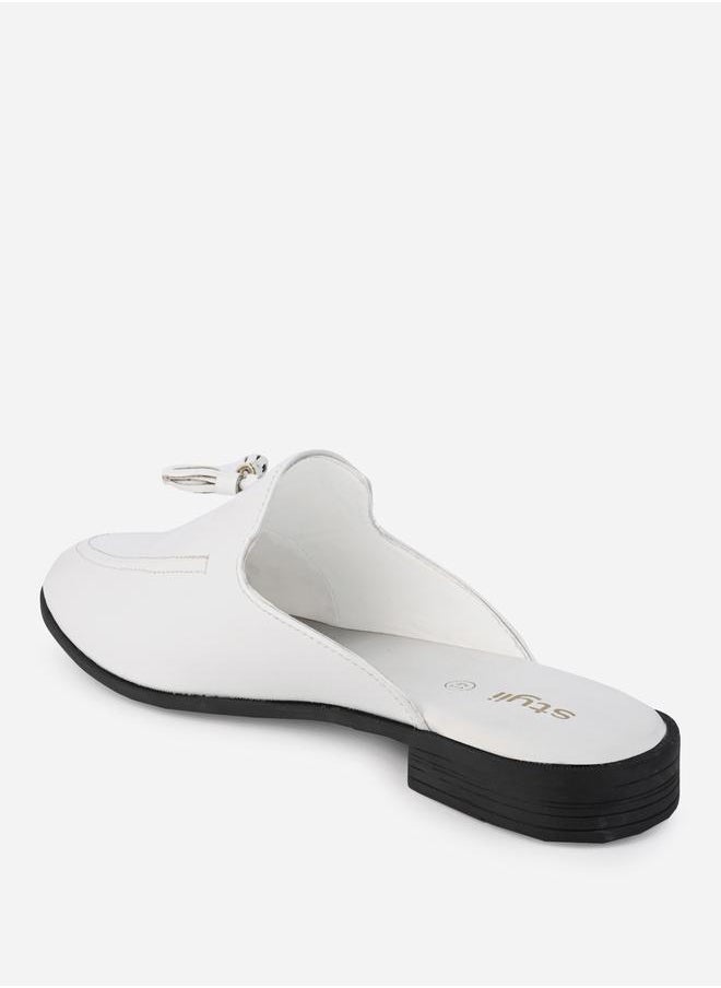 Styli - Styli Tassel Accent Slip On Open Heel Mules - Image 1