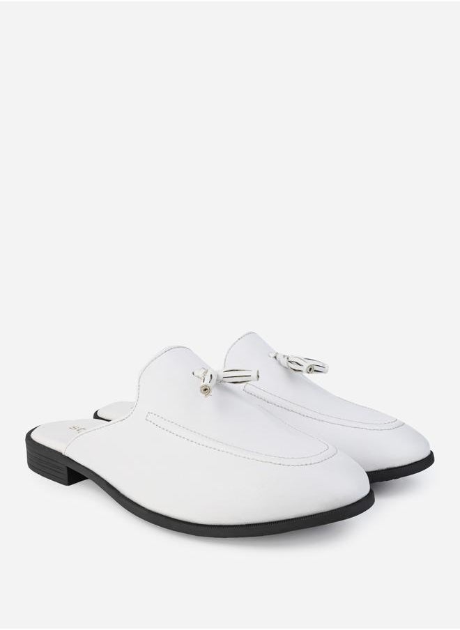 Styli - Styli Tassel Accent Slip On Open Heel Mules - Image 1